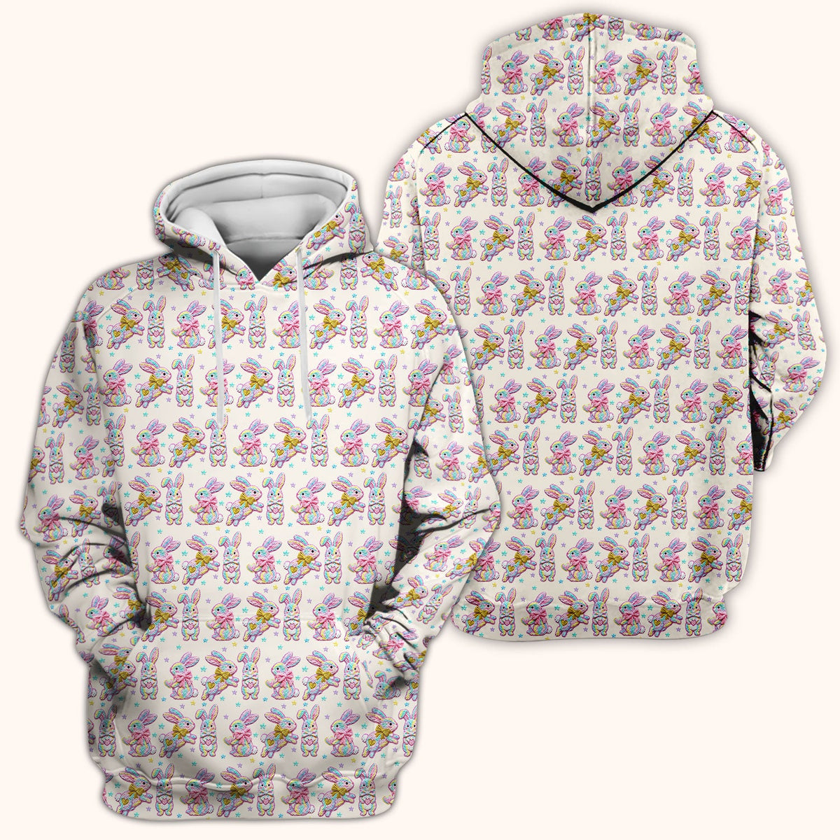 Cartoon Bunny Nurse Scrub Top - Easter Gift