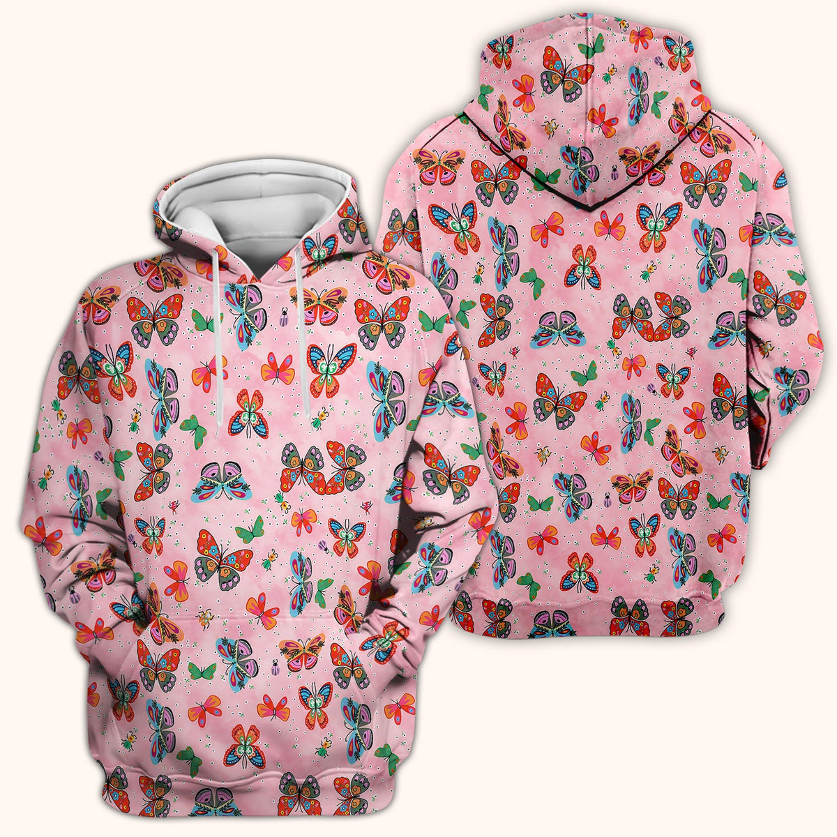Colorful Butterfly Garden Nurse Scrub Top