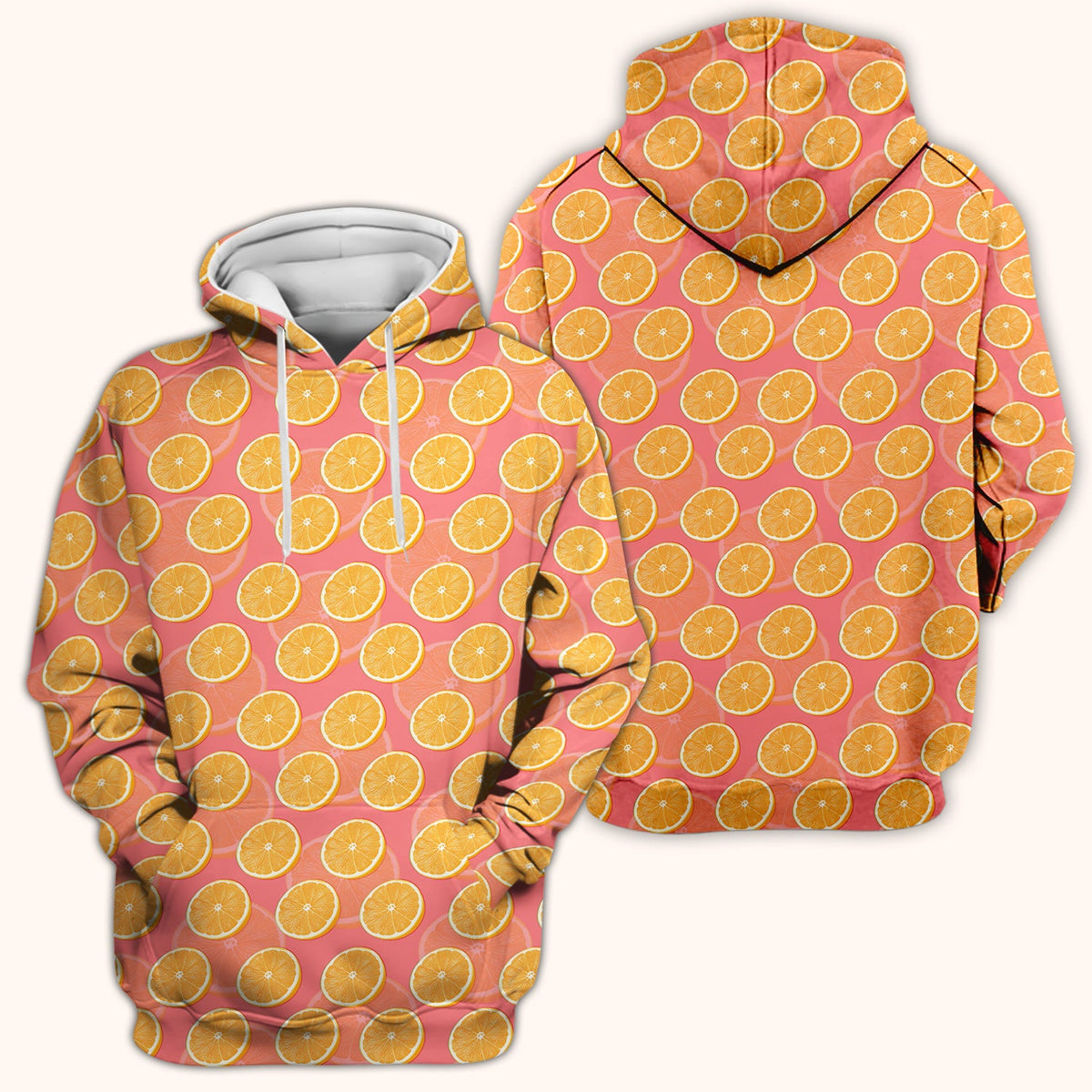 Fresh Orange Slice Nurse Scrub Top