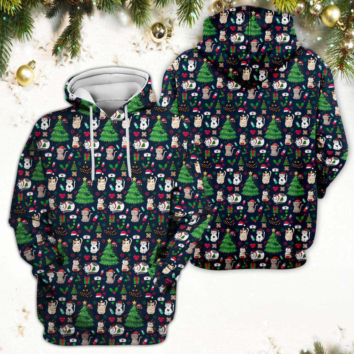 Christmas Pet Nurse Scrub Top