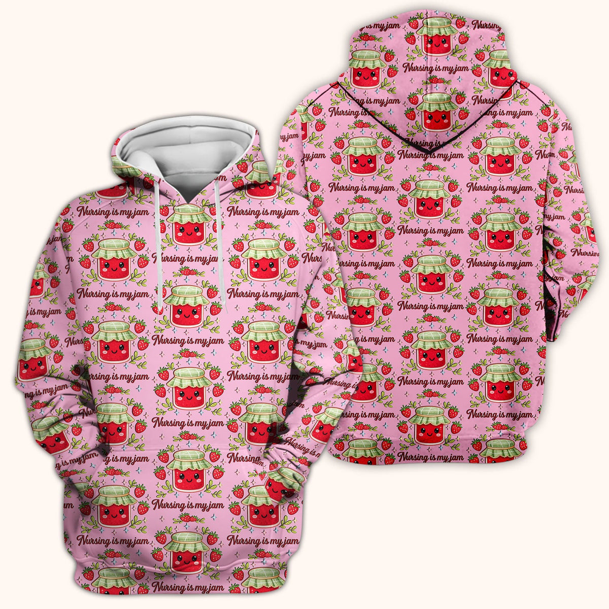 Strawberry Jam Nurse Scrub Top