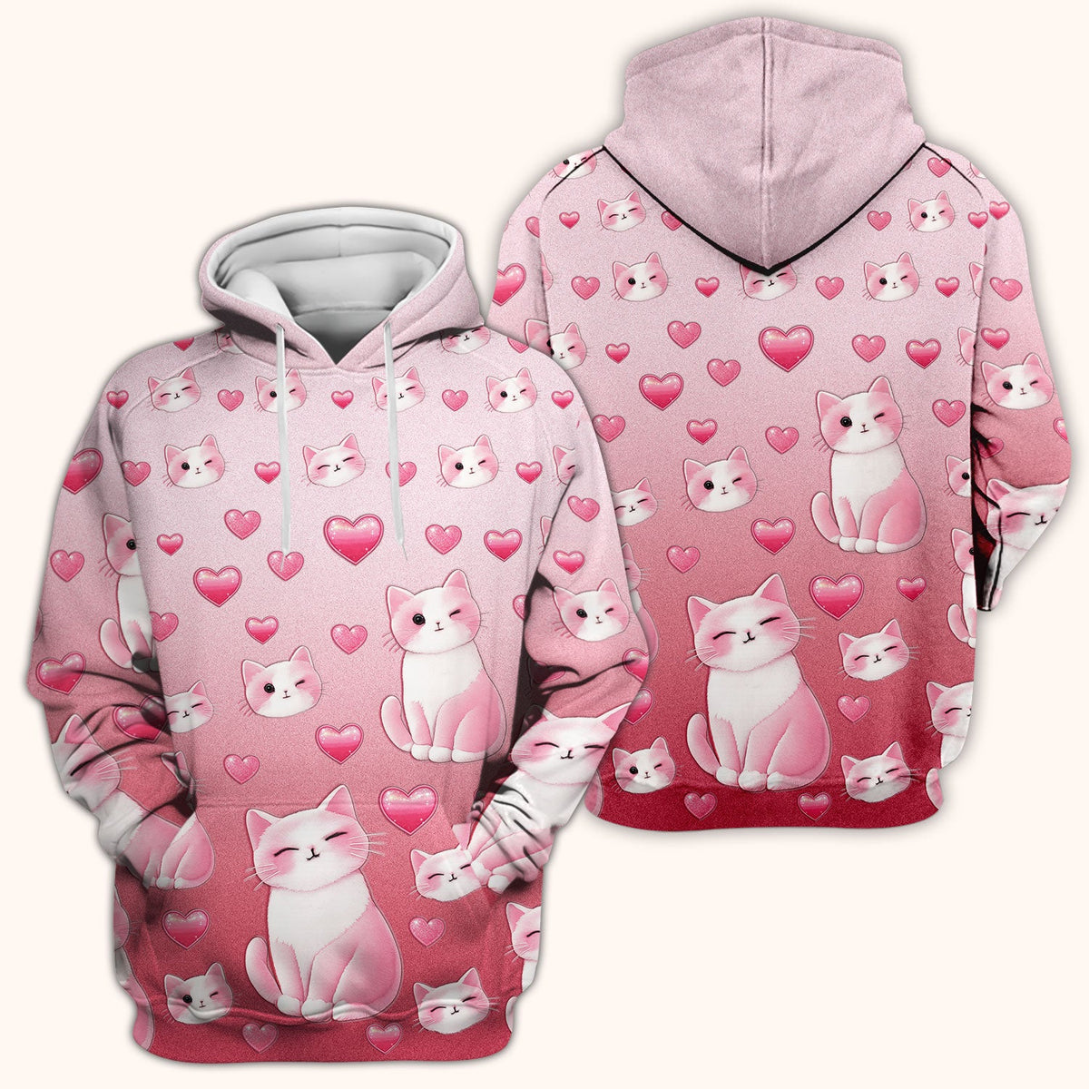Valentine Cat Heart Nurse Scrub Top