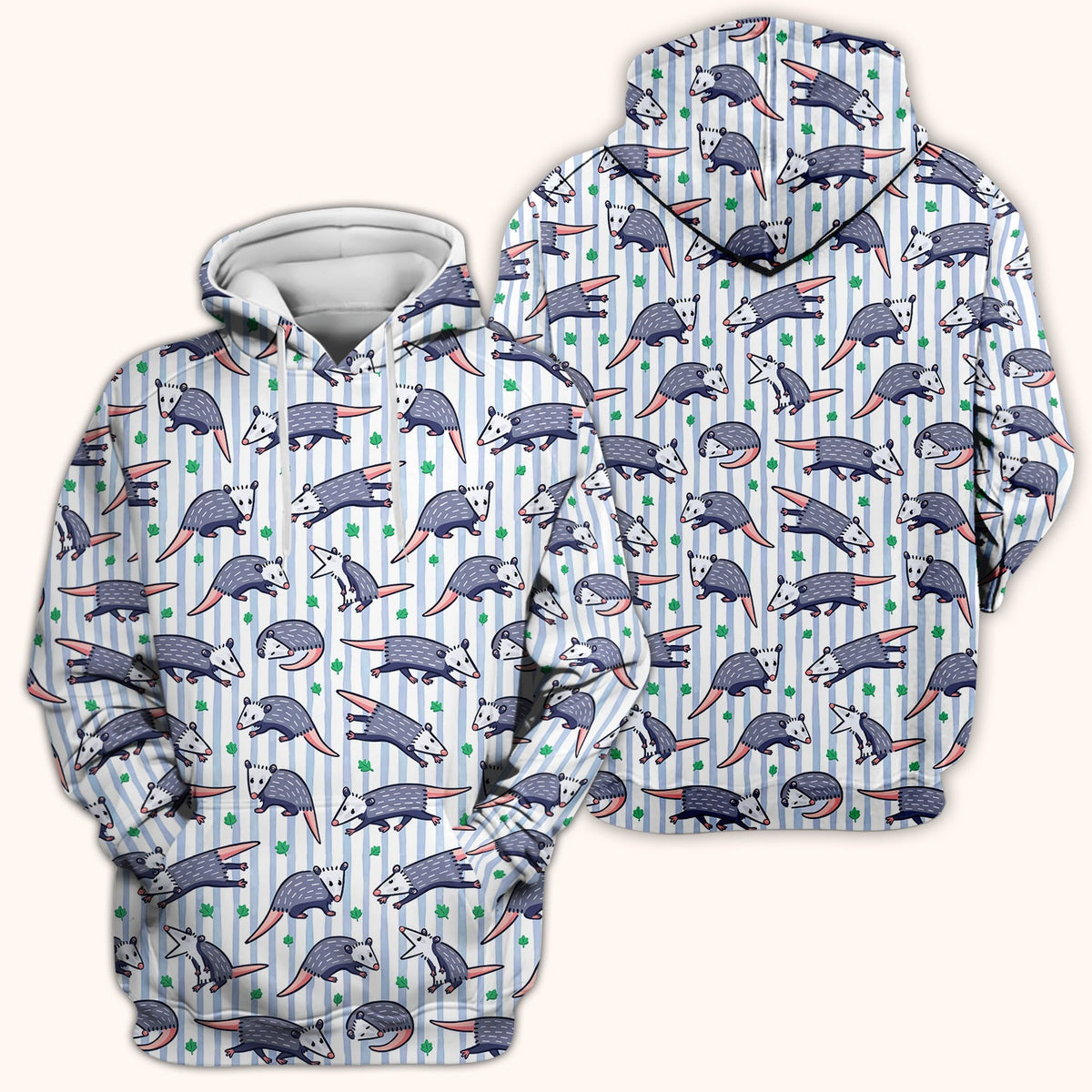 Opossum Blue Stripe Nurse Scrub Top
