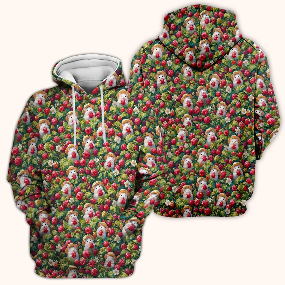 Raspberry Mouse Garden Nurse Scrub Top
