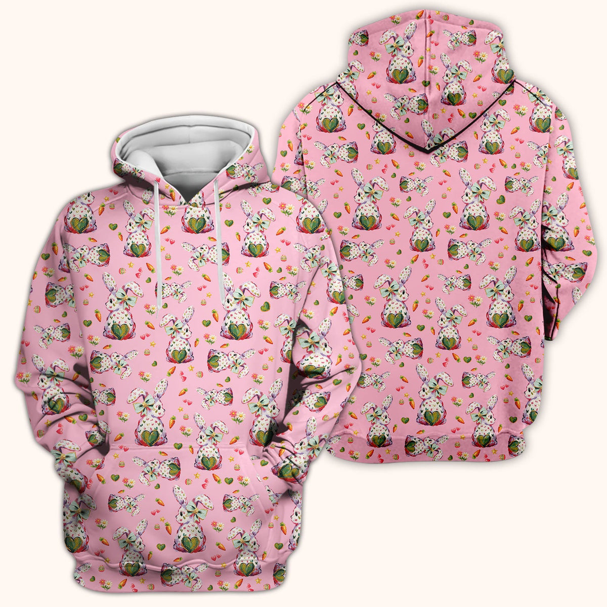 Pastel Bunny Easter Nurse Scrub Top