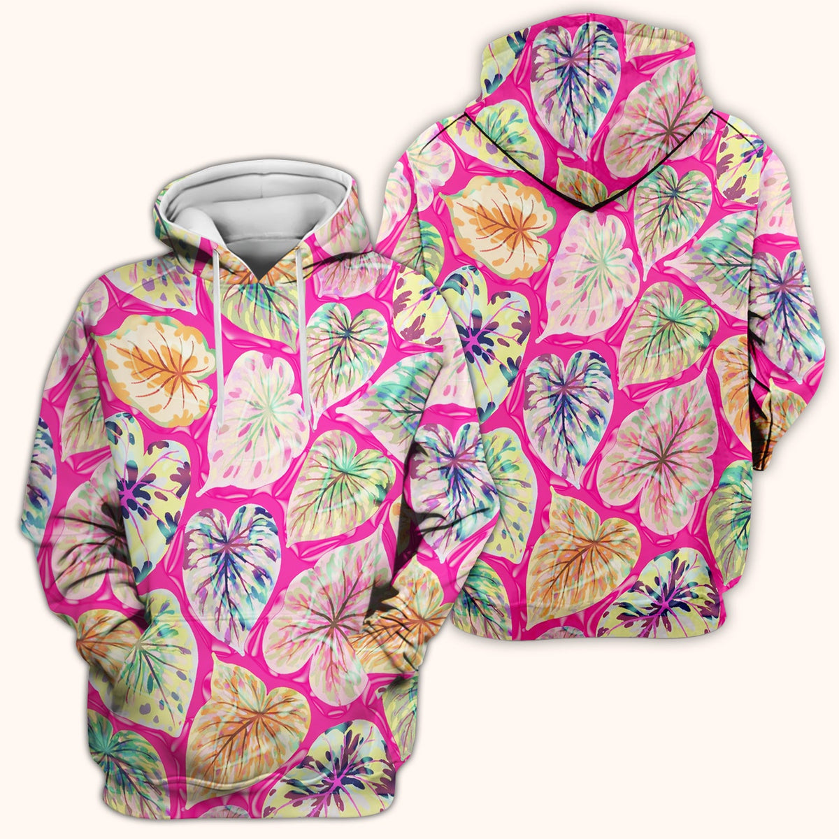 Tropical Colorful Leaf Nurse Scrub Top
