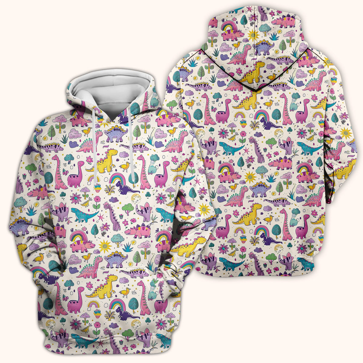 Dinosaur Rainbow Nurse Scrub Top