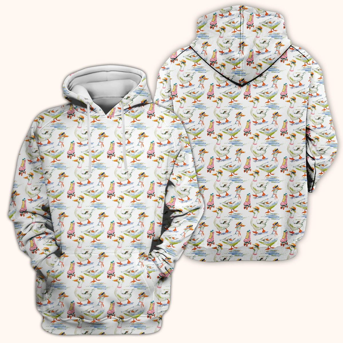 Roller Skating Goose Nurse Scrub Top