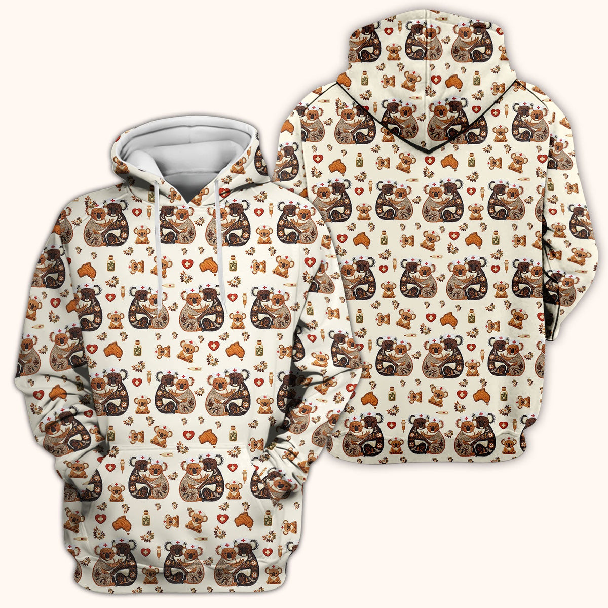 Koala Nurse Scrub Top - Valentines Day Gift
