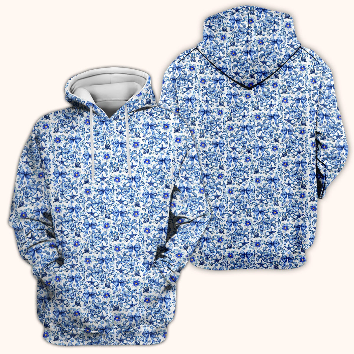 Coastal Turtle Bow Nurse Scrub Top