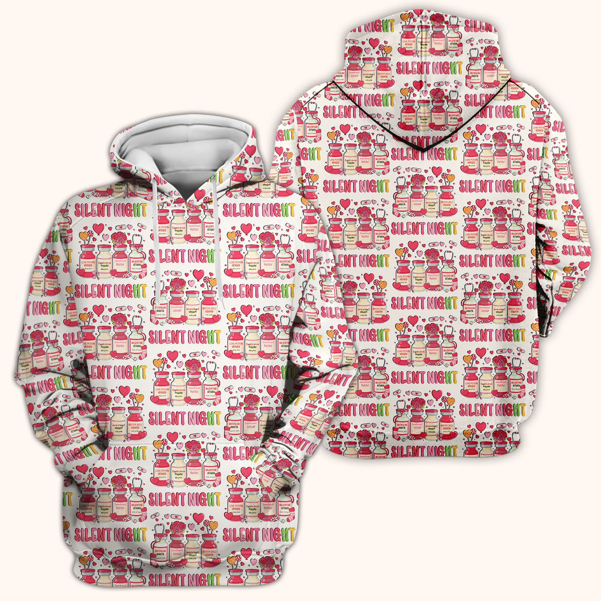 Valentine Silent Night Love Nurse Scrub Top
