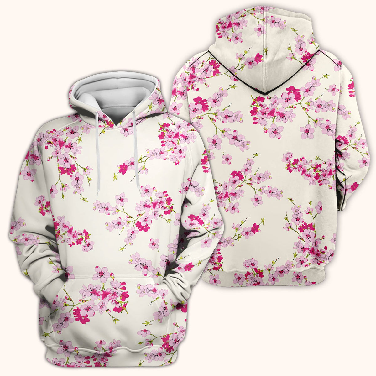 Elegant Cherry Blossom Nurse Scrub Top