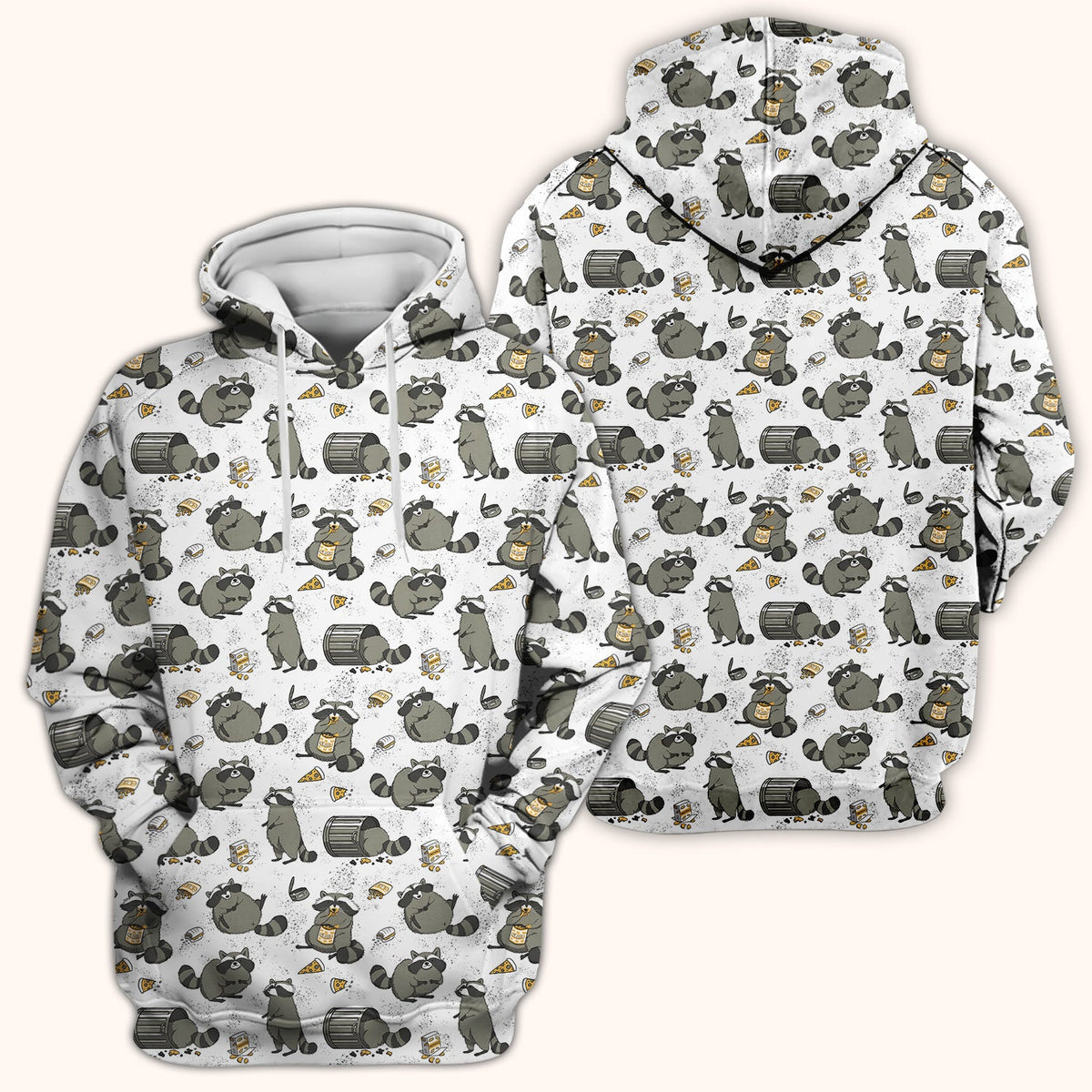 Raccoon Snack Trash Can Nurse Scrub Top
