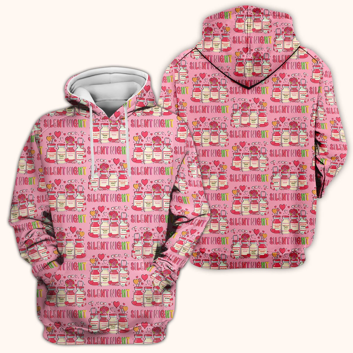 Valentine Silent Night Love Nurse Scrub Top