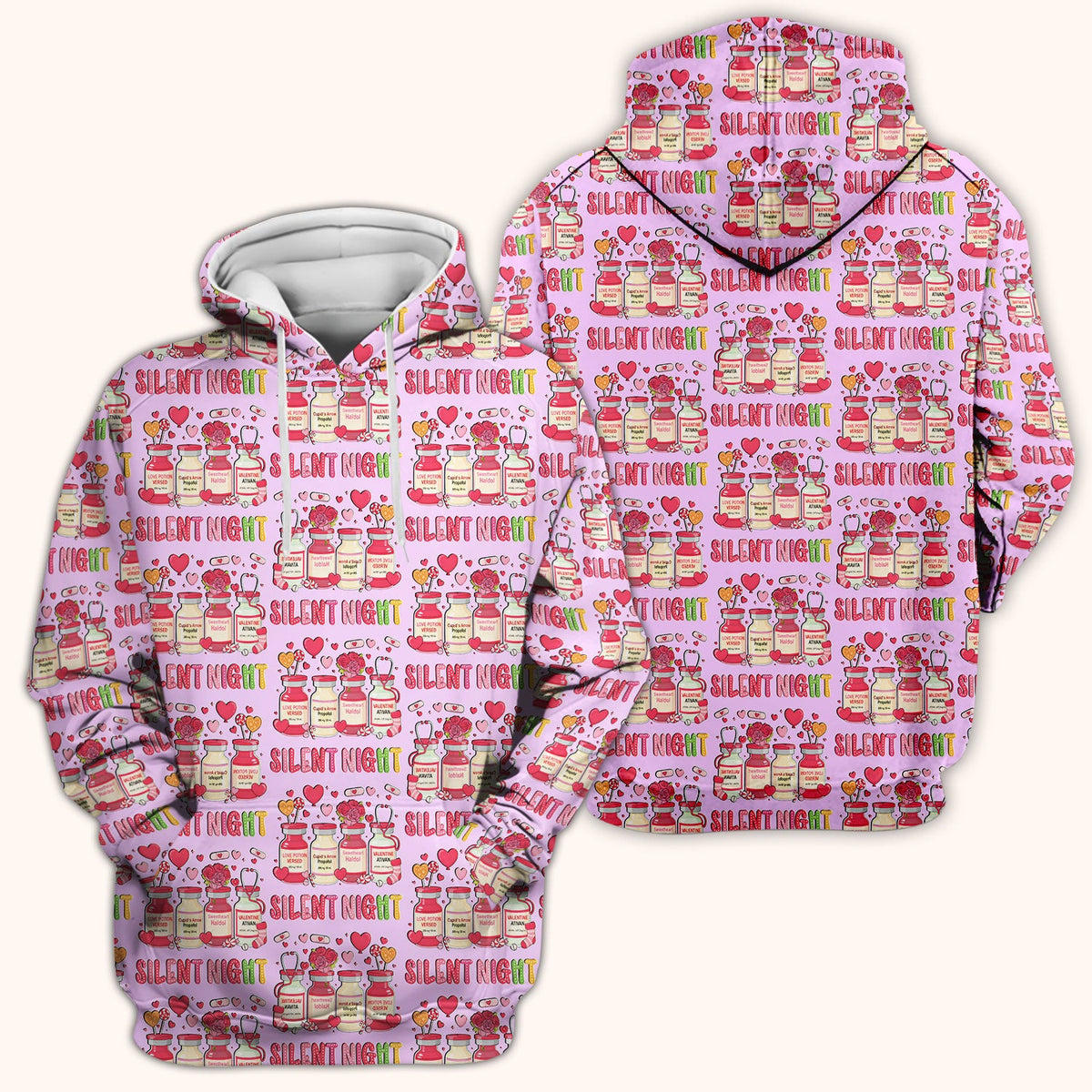 Valentine Silent Night Love Nurse Scrub Top