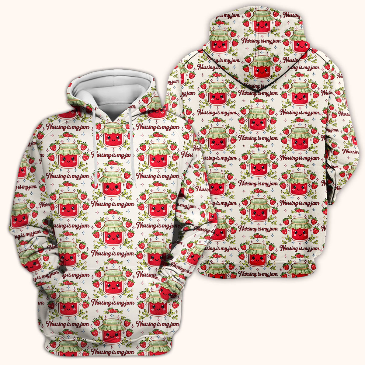 Strawberry Jam Nurse Scrub Top