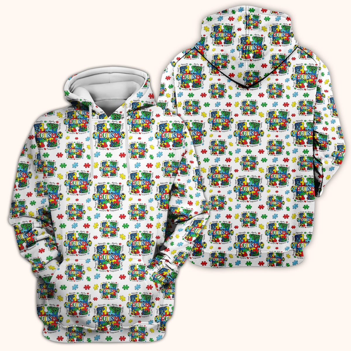 Autism Awareness Puzzle Black White Nurse Scrub Top