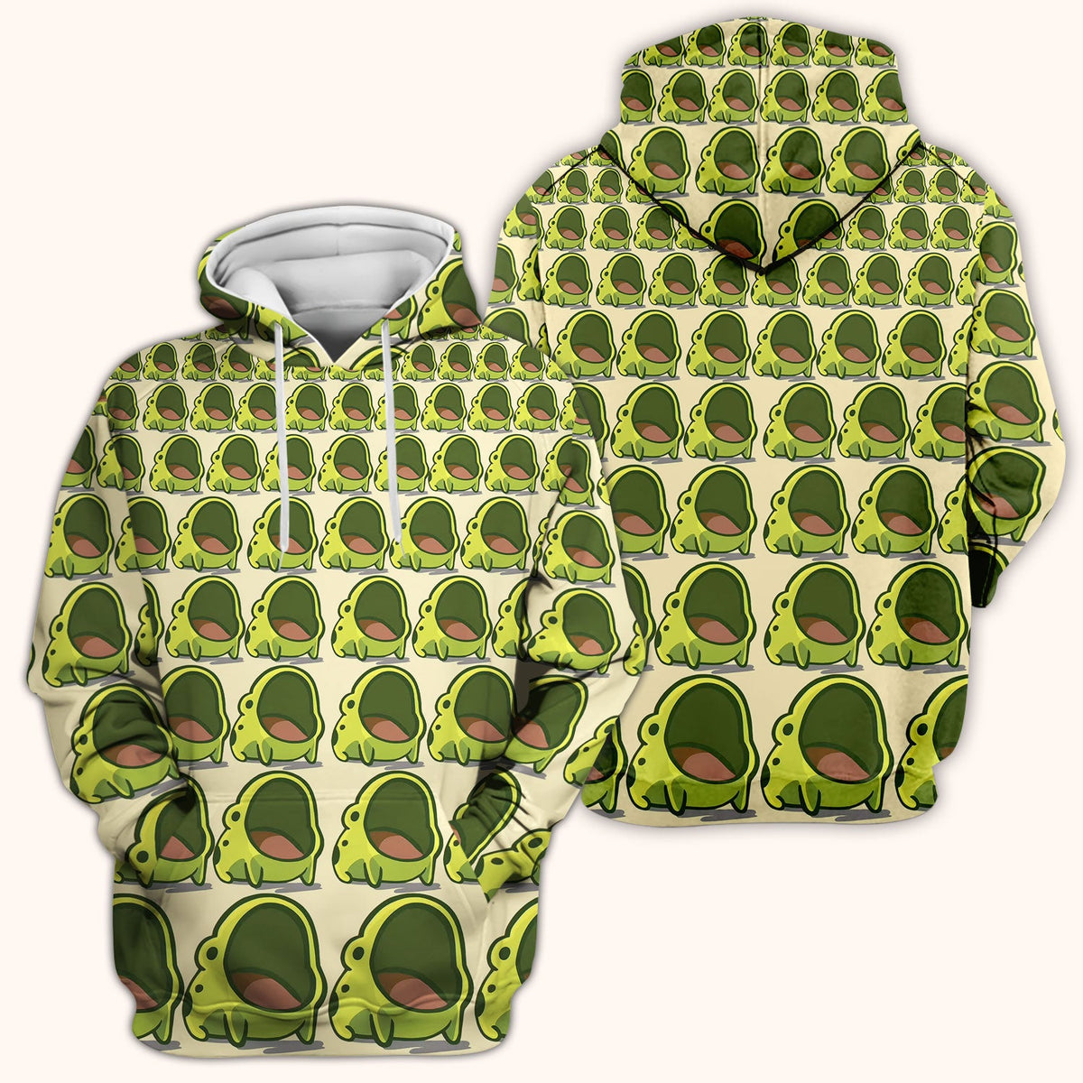 Green Frog Cartoon Nurse Scrub Top