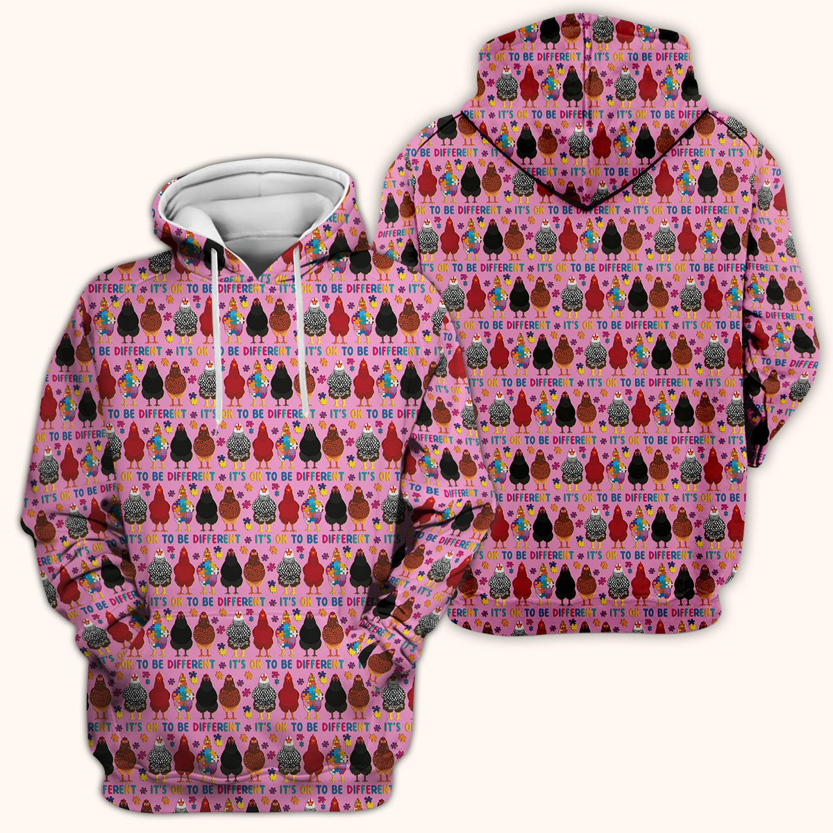 Autism Chicken It's OK To Be Different Nurse Scrub Top