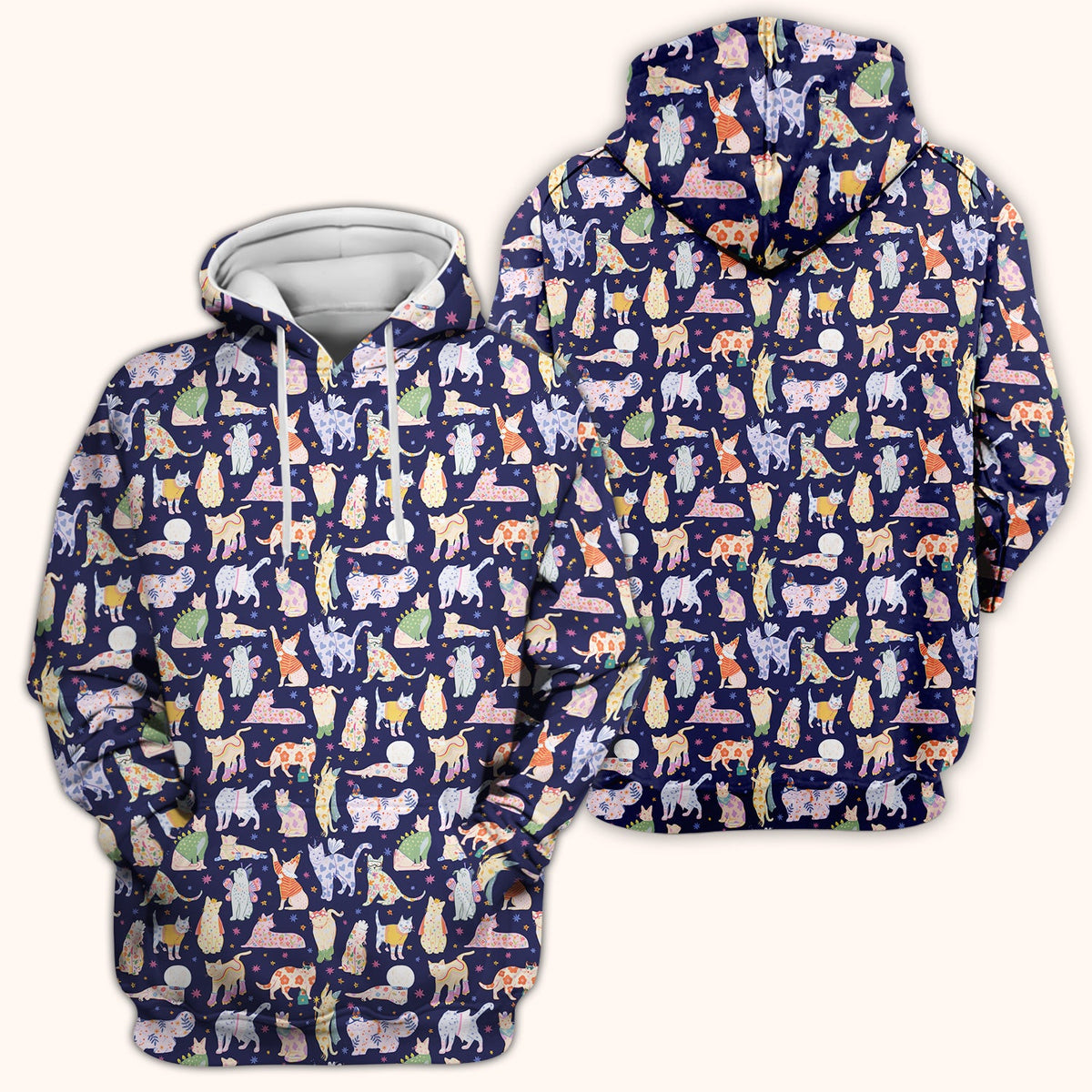 Colorful Cats Nurse Scrub Top
