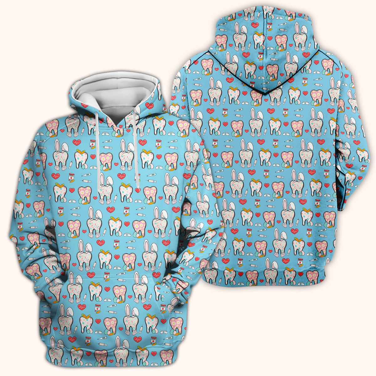 Easter Bunny Dentist Nurse Scrub Top
