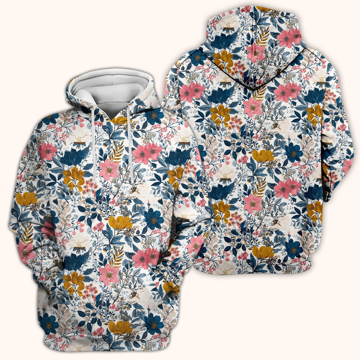 Elegant Floral Garden Bloom Nurse Scrub Top