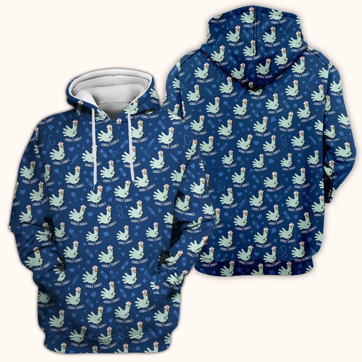 Gobble Gobble Turkey Nurse Scrub Top