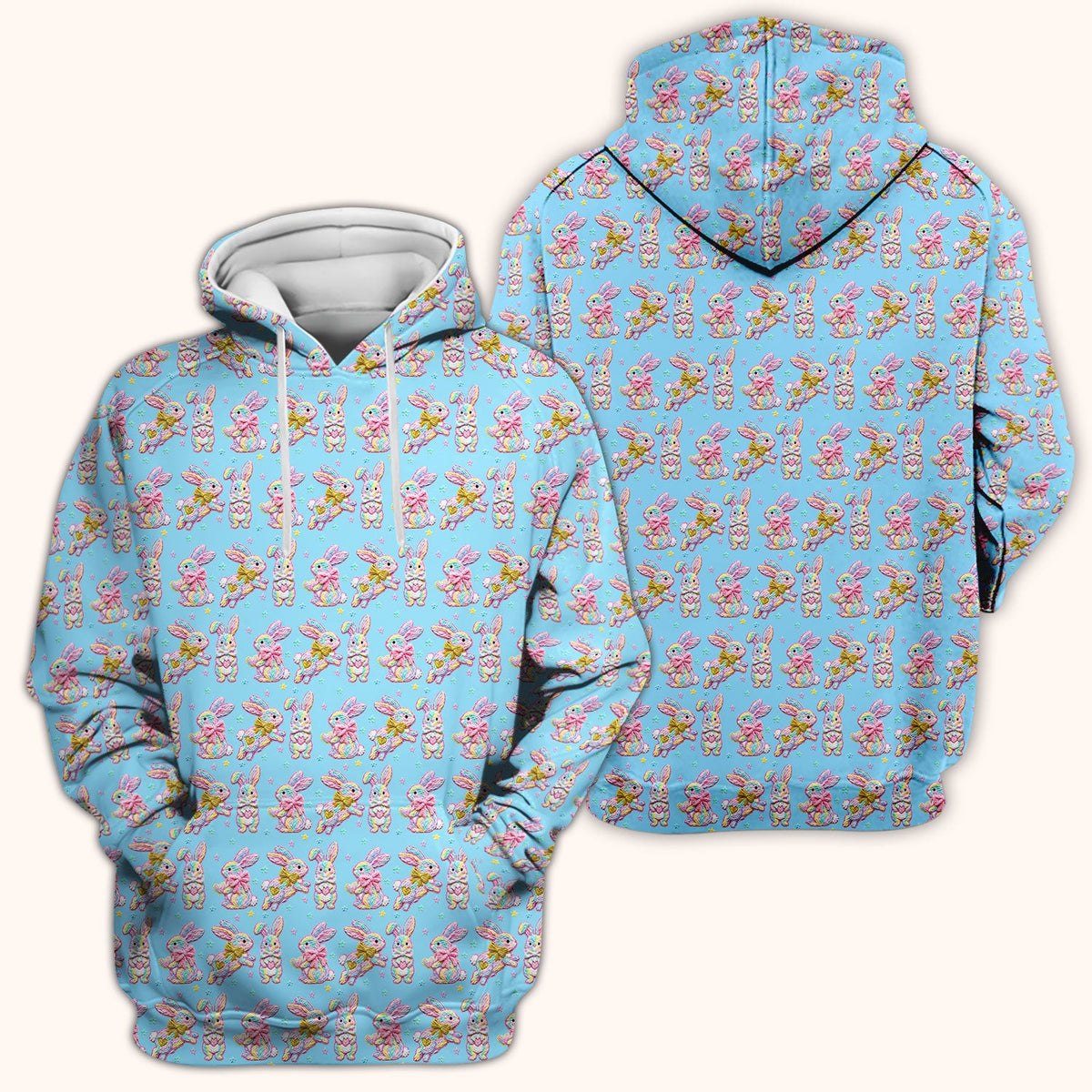 Cartoon Bunny Nurse Scrub Top - Easter Gift