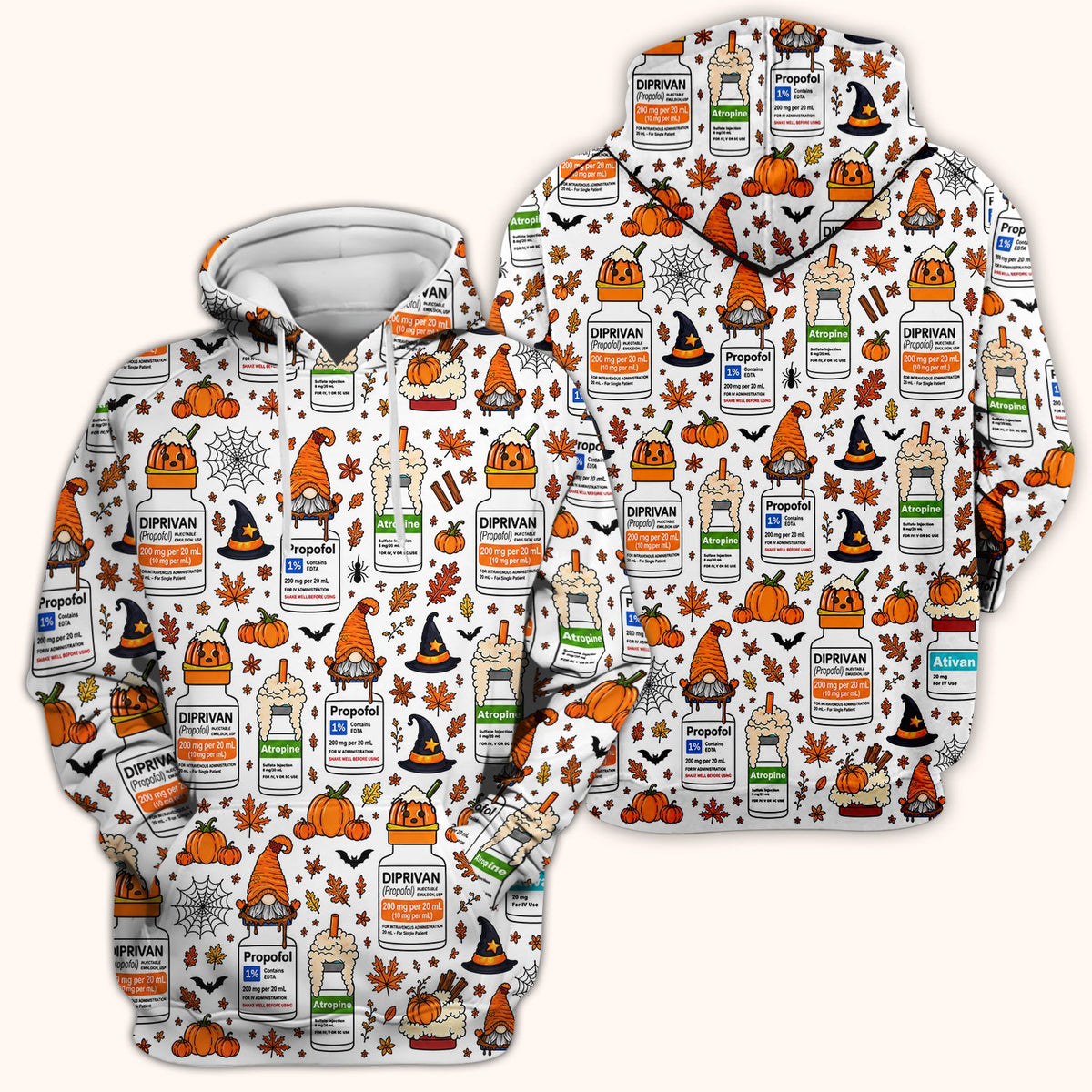 Witch Hat Pumpkin Nurse Scrub Top - Halloween Gift