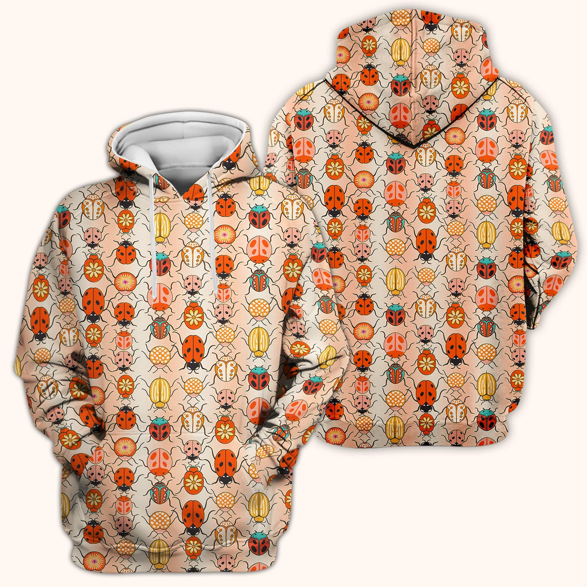 Ladybug Beetle Floral Nurse Scrub Top