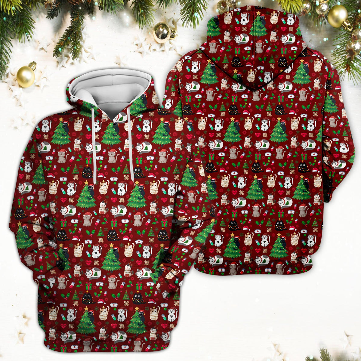 Christmas Pet Nurse Scrub Top