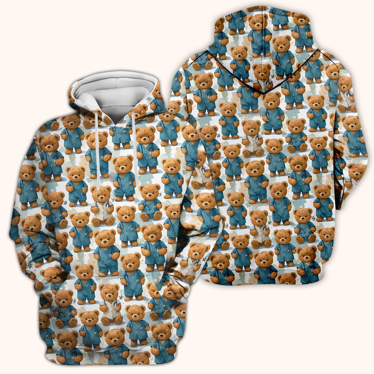 Teddy Bear Doctor Nurse Scrub Top