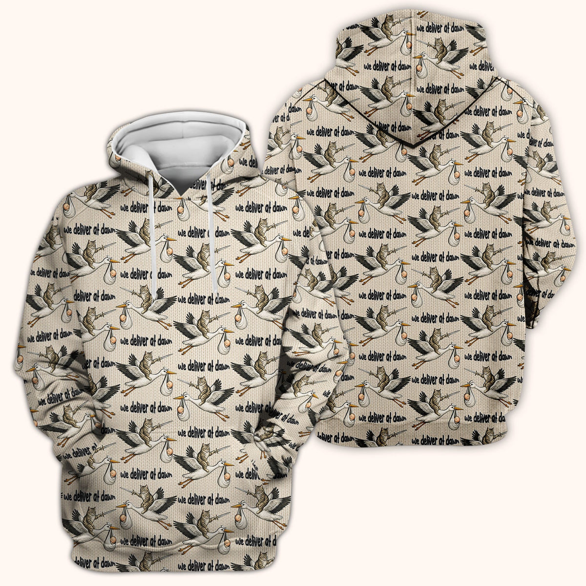 Stork Cat Delivery Nurse Scrub Top