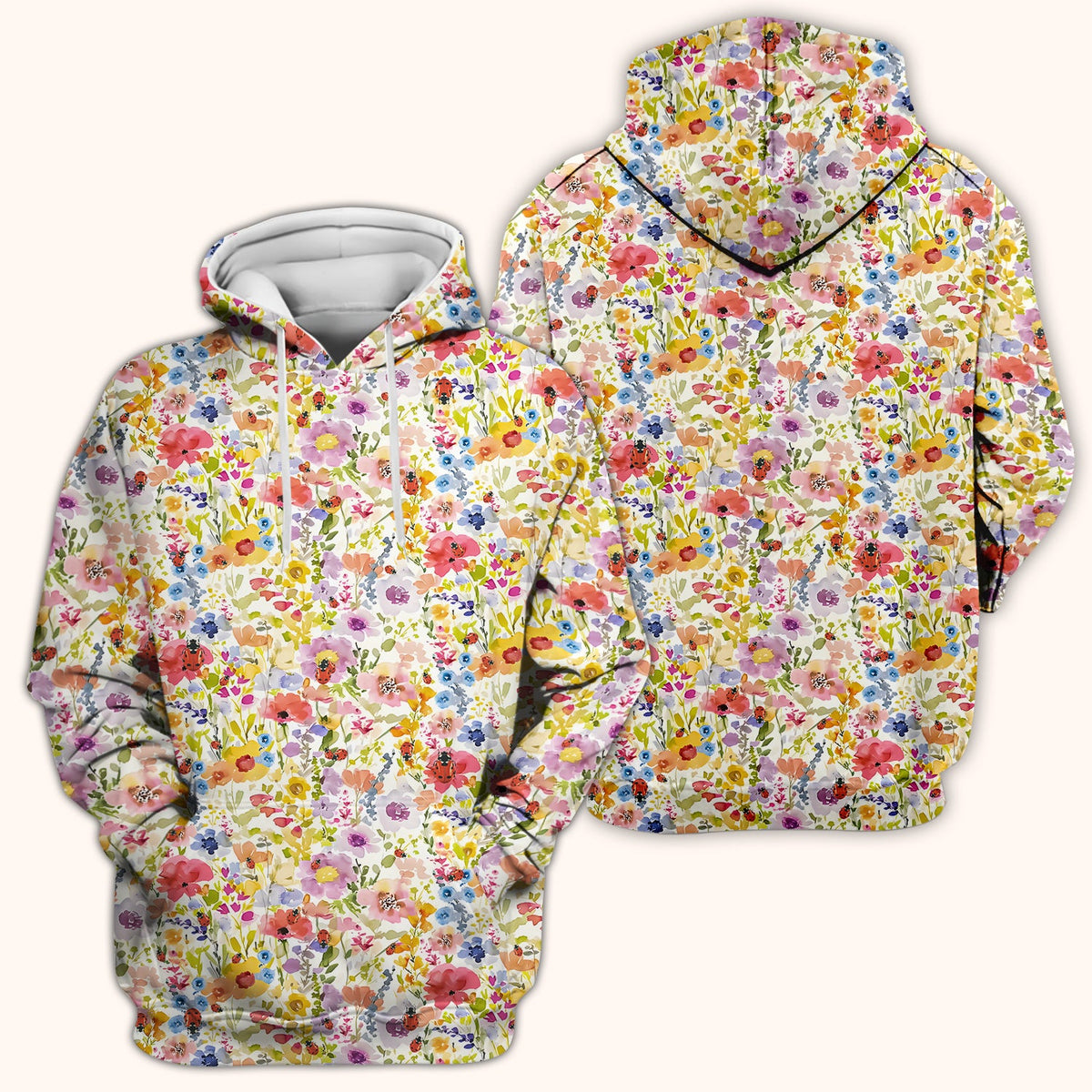 Wildflower Ladybug Garden Nurse Scrub Top