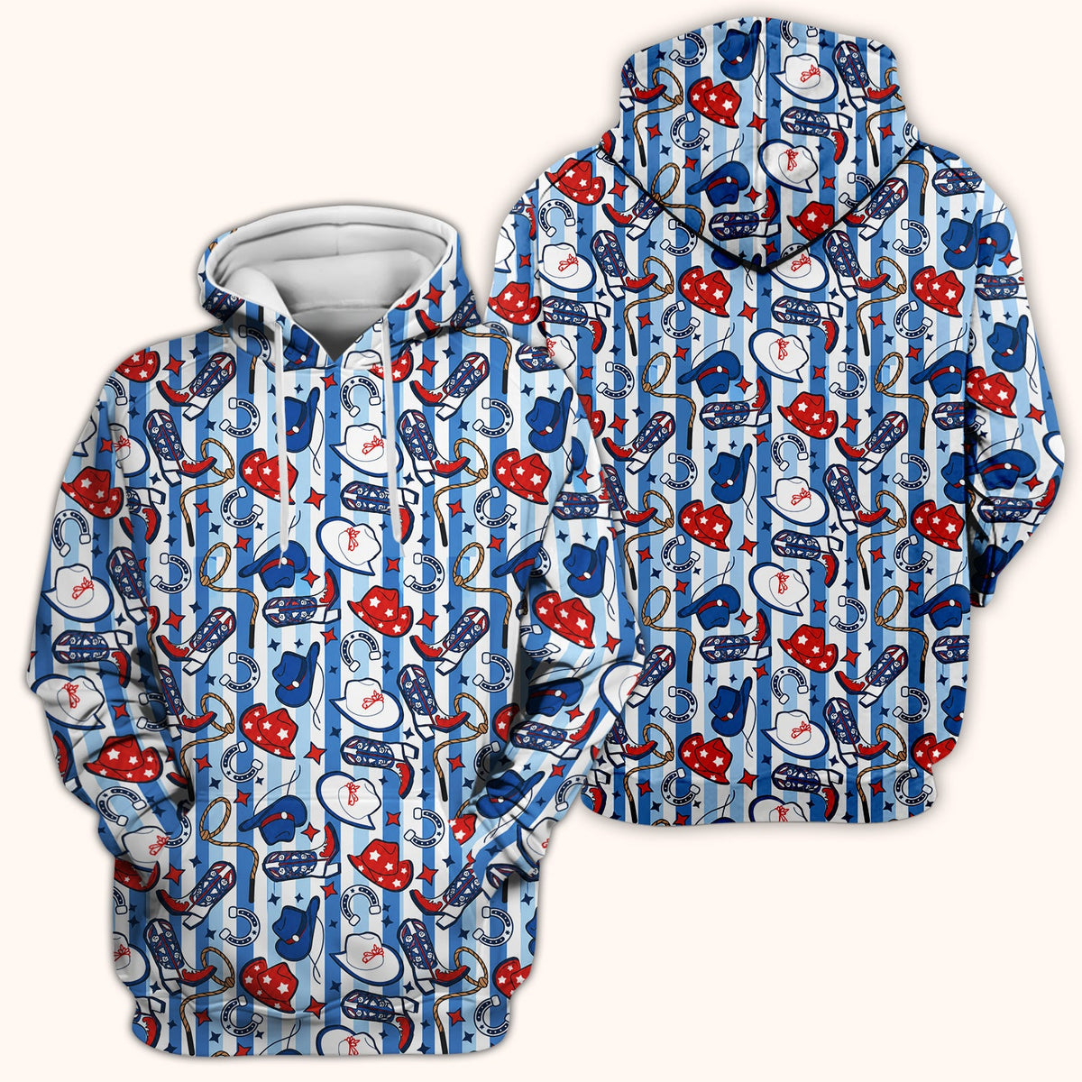 Western Cowboy Boots Hats Nurse Scrub Top