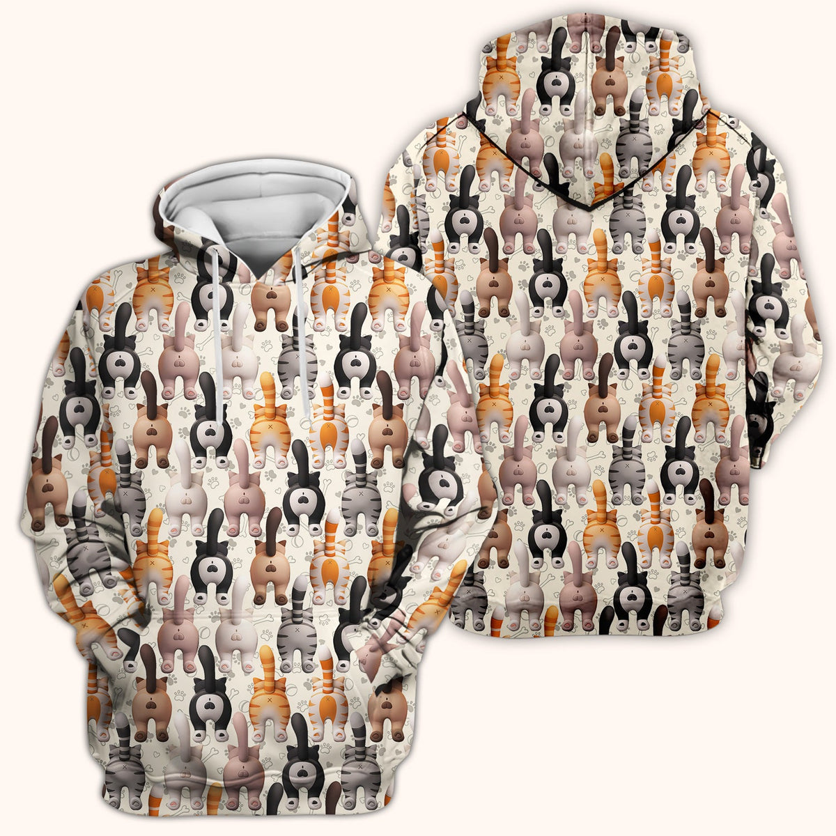 Cat Butt Paw Print Nurse Scrub Top