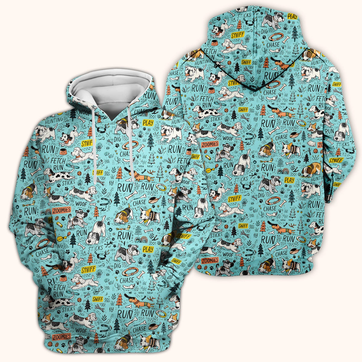Cartoon Puppy Adventure Nurse Scrub Top
