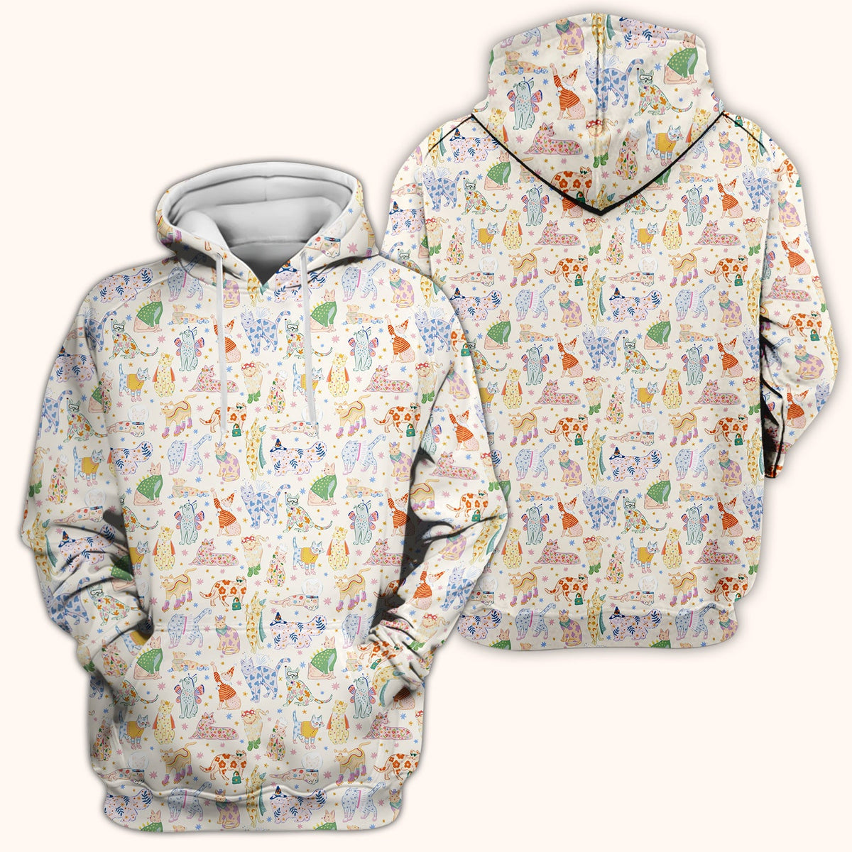 Colorful Cats Nurse Scrub Top