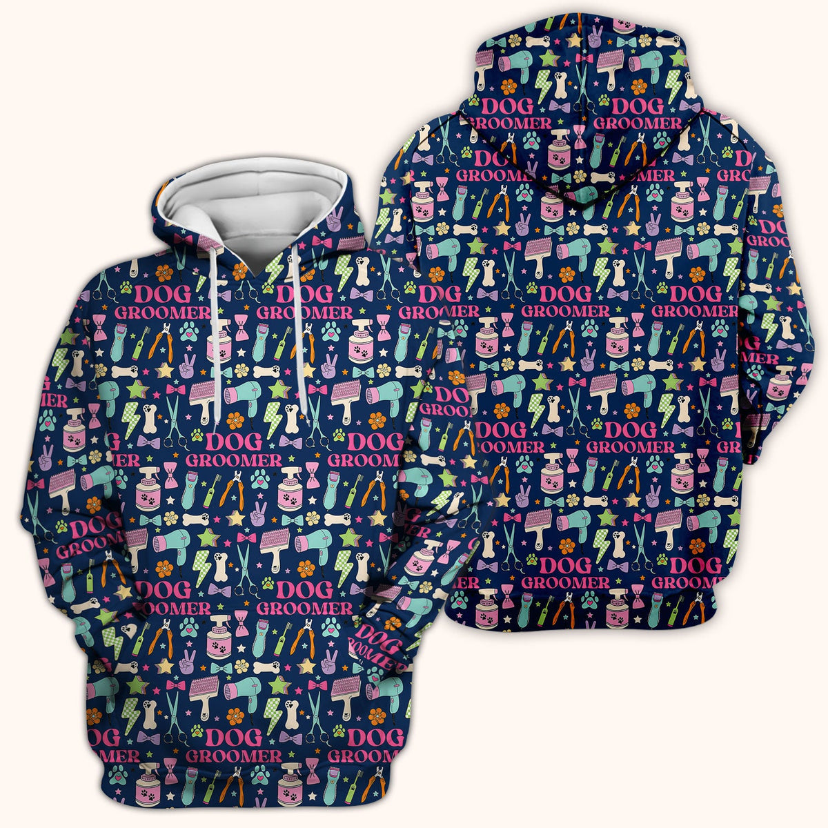 Dog Groomer Tools Nurse Scrub Top