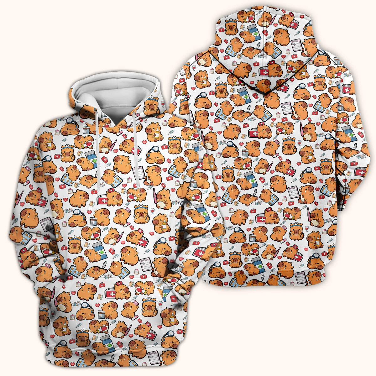 Capybara Stethoscope Medical Tools Nurse Scrub Top