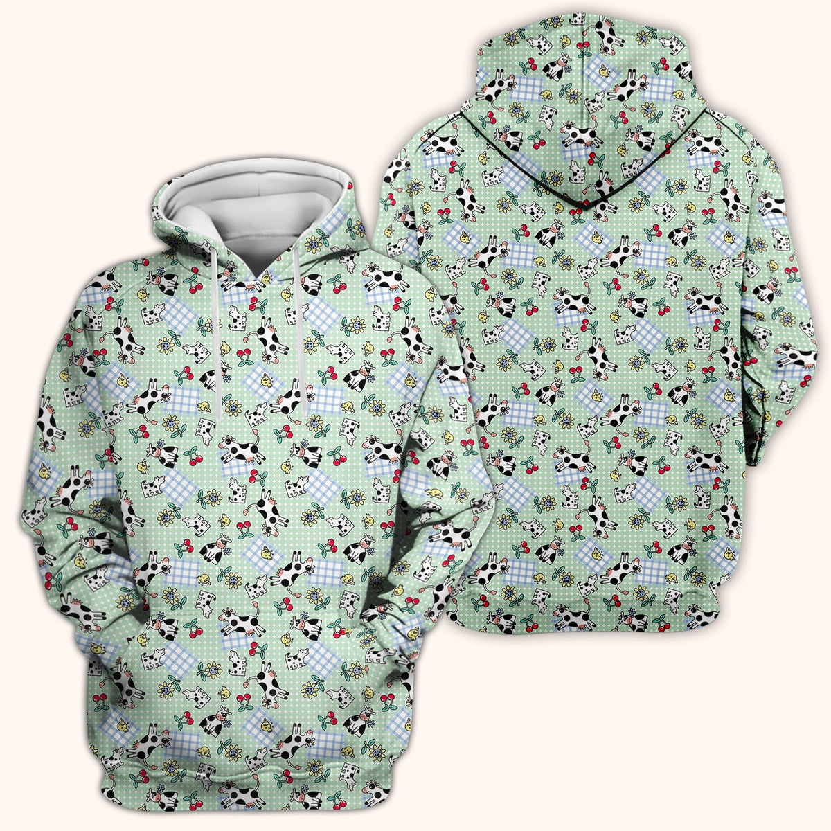 Cow Cherry Farm Garden Nurse Scrub Top
