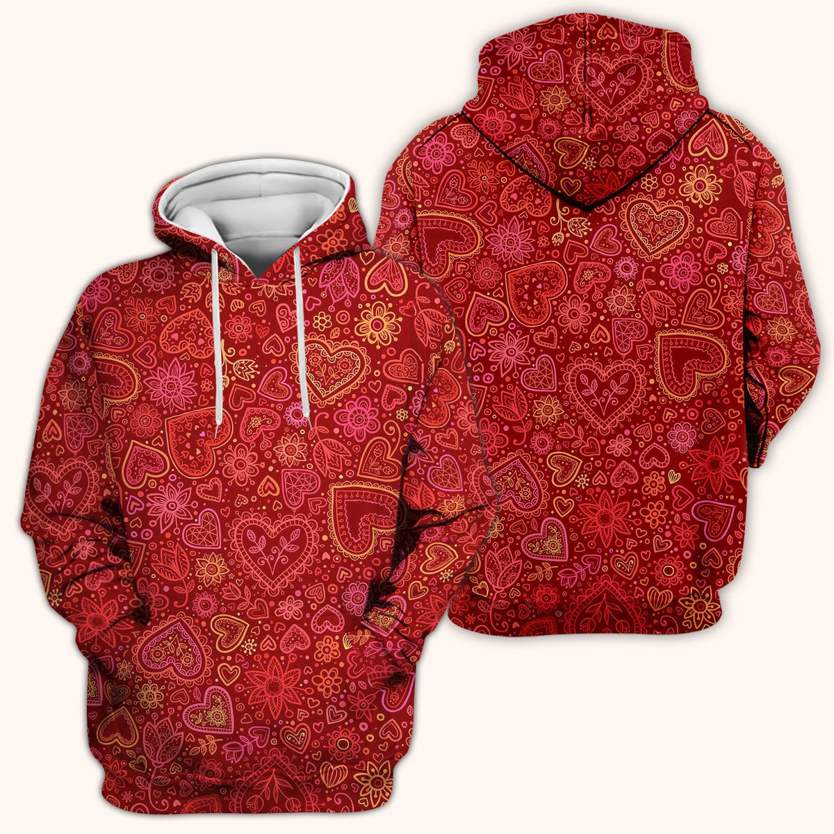 Valentine Heart Nurse Scrub Top, Cute Nursing Pattern Shirt, Breathable Fabrics Nursing Uniform