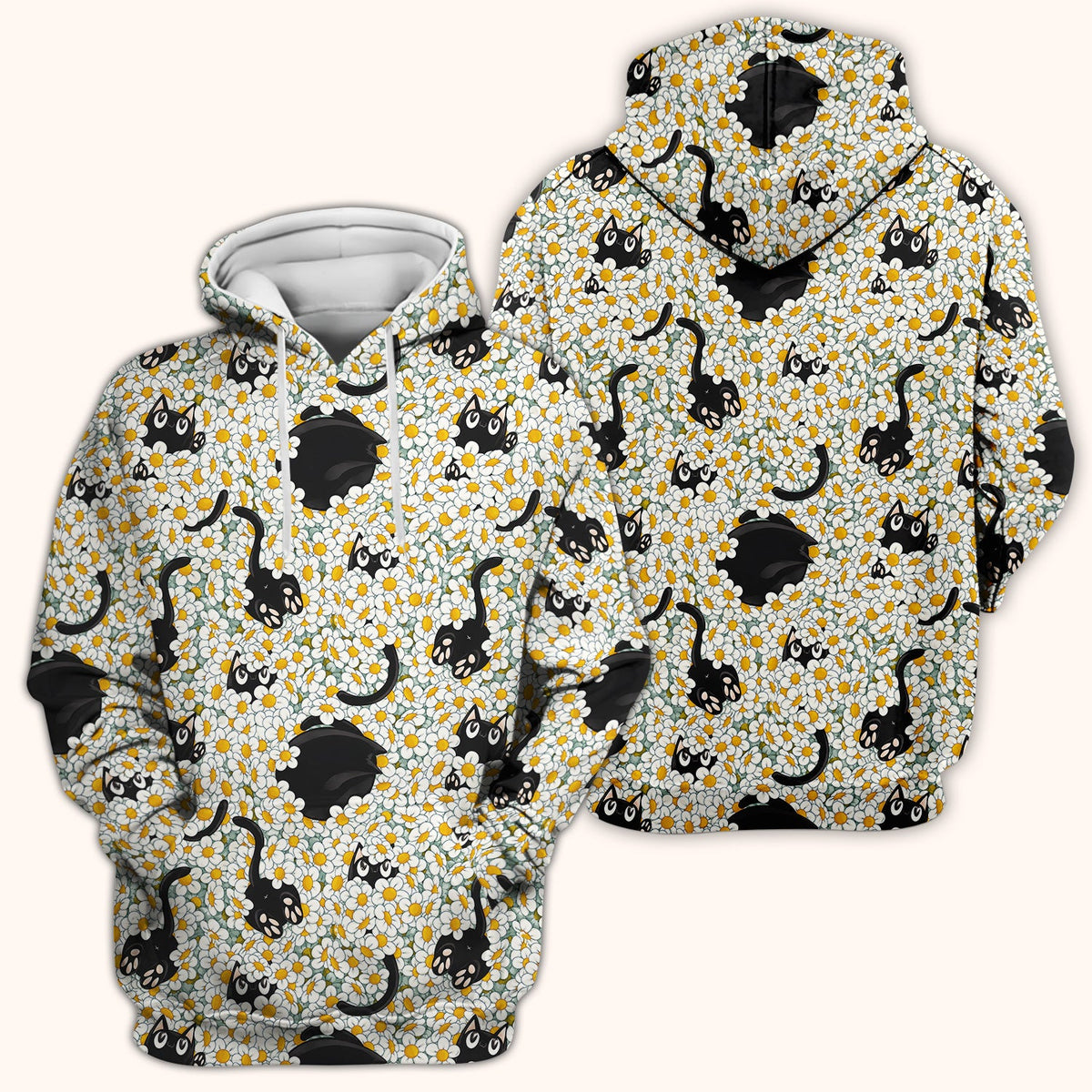 Daisy Black Cat Nurse Scrub Top