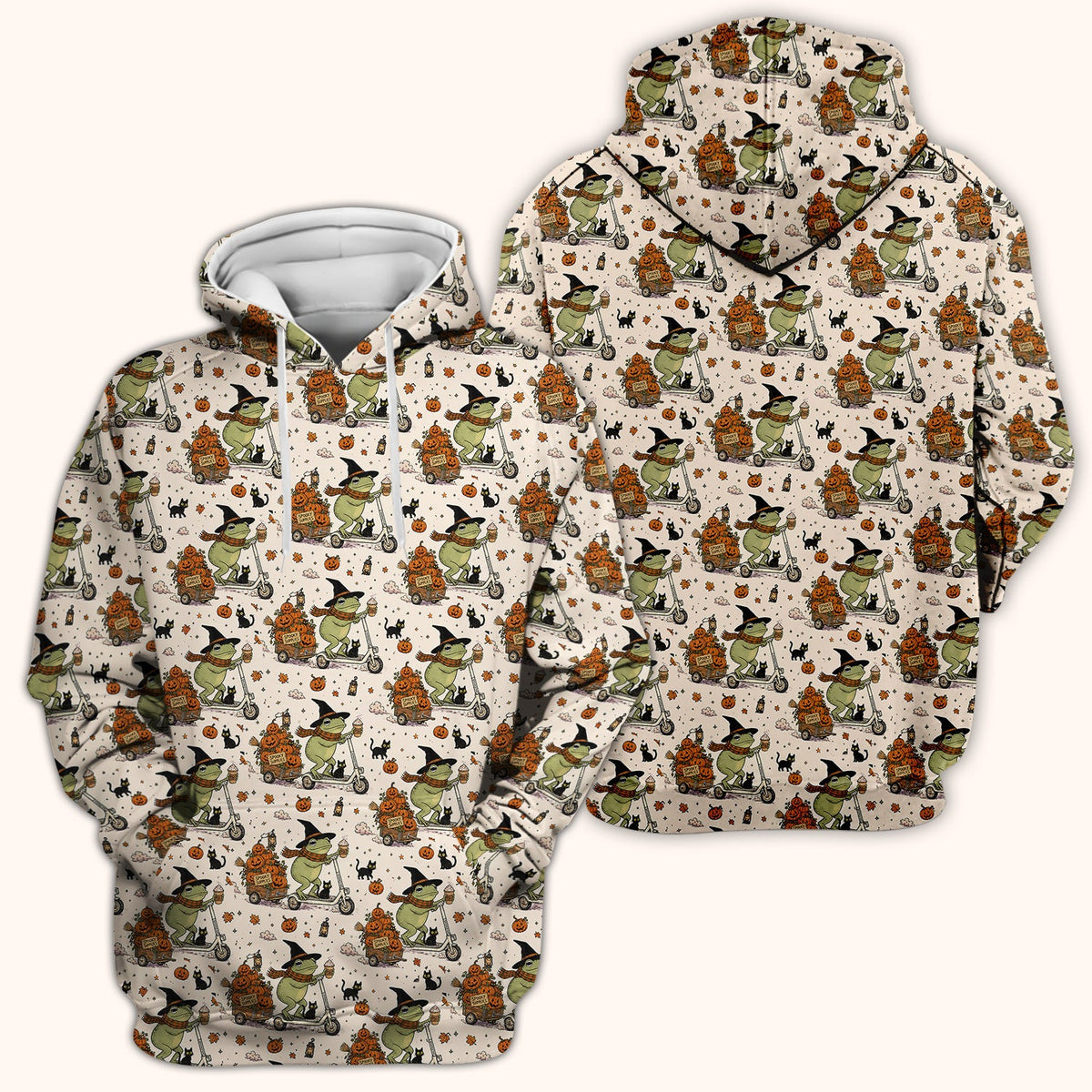 Halloween Witch Frog Pumpkins Nurse Scrub Top