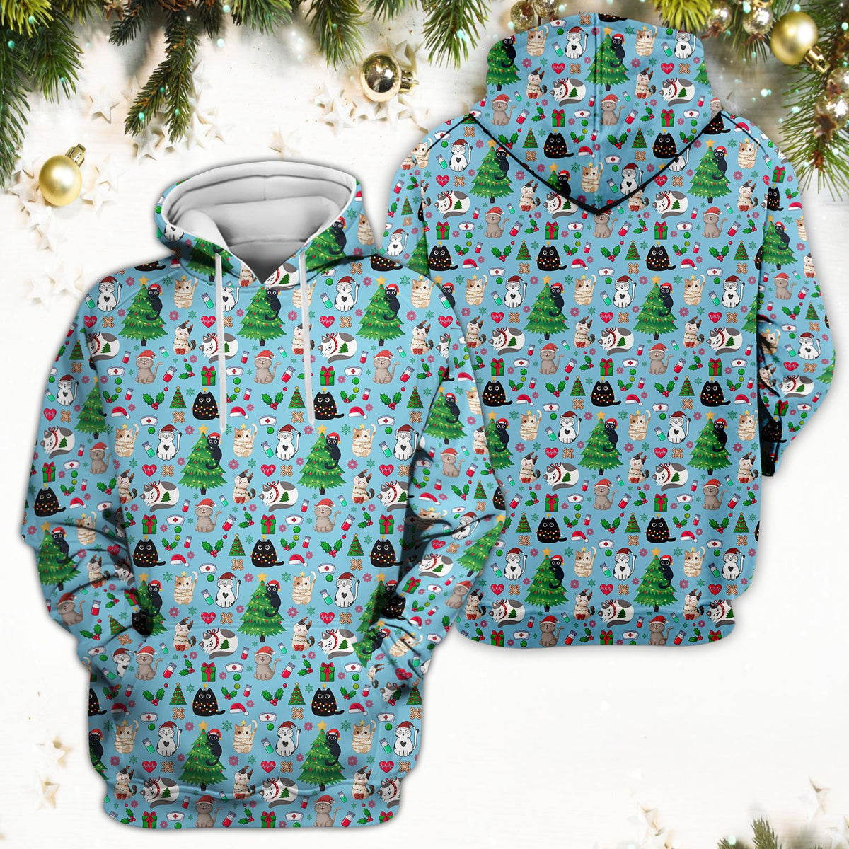 Christmas Pet Nurse Scrub Top