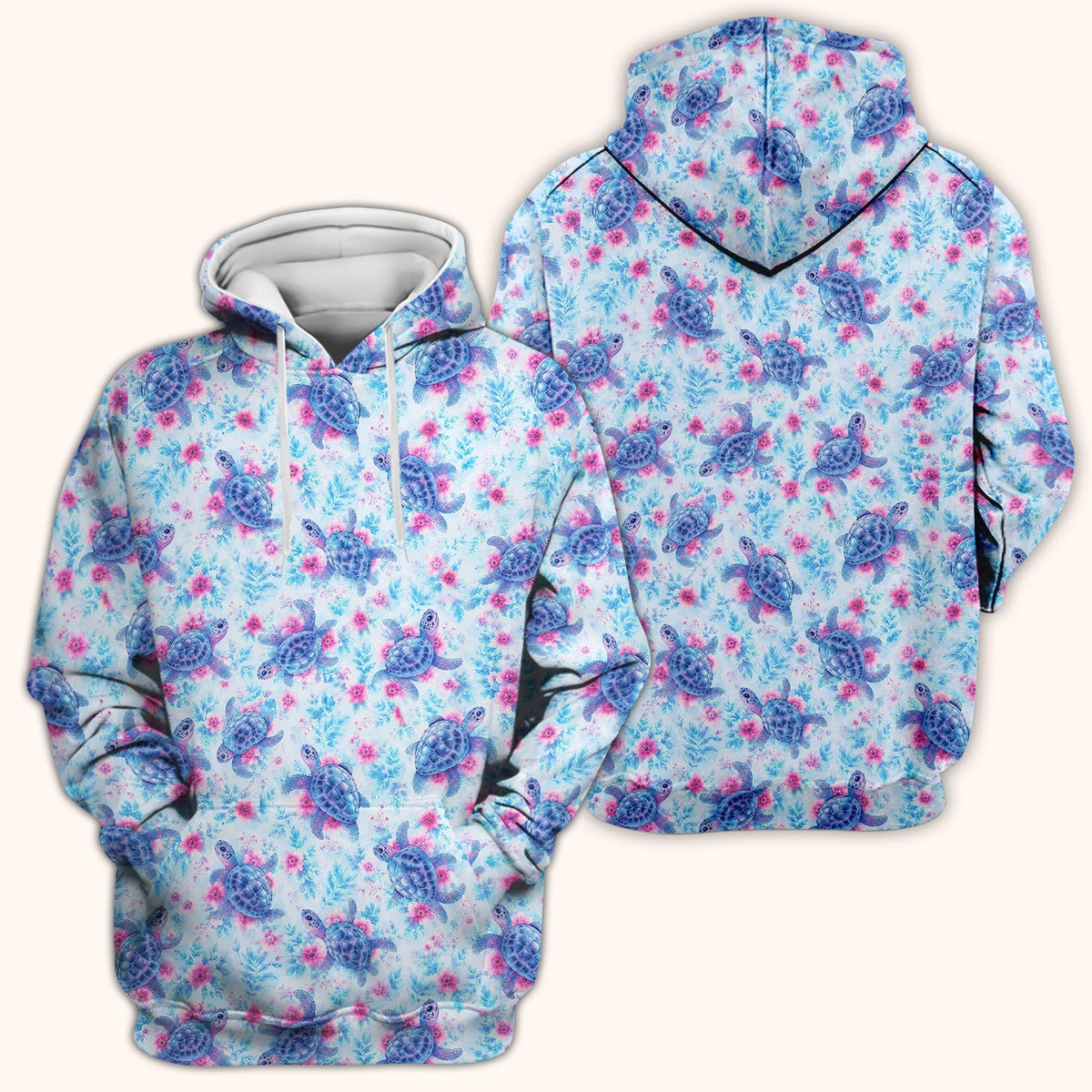 Sea Turtle Floral Nurse Scrub Top