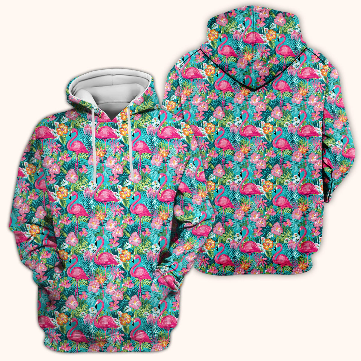 Tropical Flamingo Floral Nurse Scrub Top