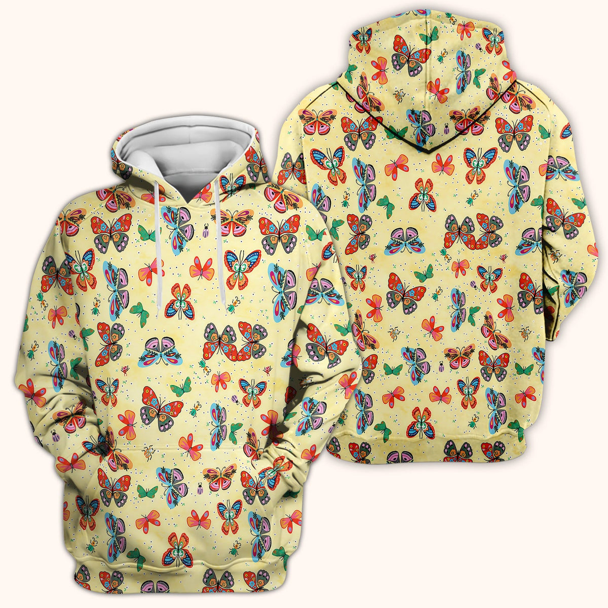 Colorful Butterfly Garden Nurse Scrub Top