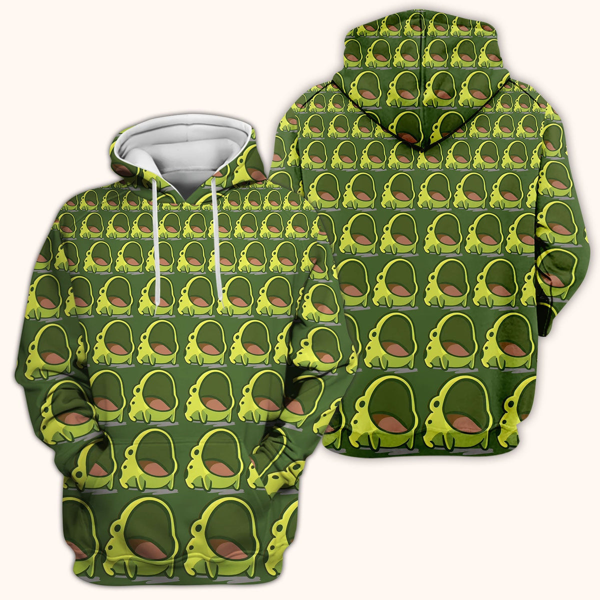 Green Frog Cartoon Nurse Scrub Top
