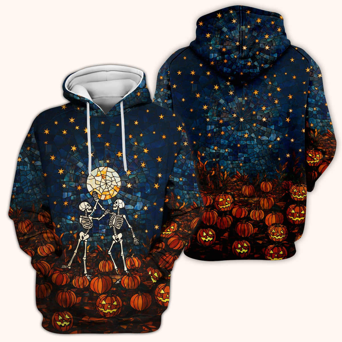 Skeleton Pumpkin Patch Nurse Scrub Top - Halloween Gift